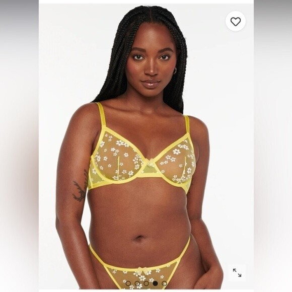 NWT! savage x fenty puff daisy sheer unlined bra womens 34C - Picture 1 of 11